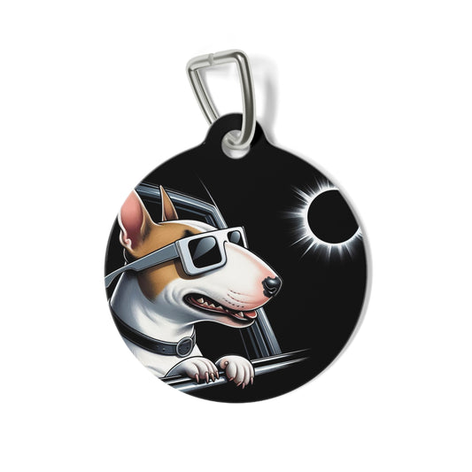 Bull Terrier "I Saw A Solar Eclipse" Pet Tag For Dog Collar